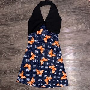 1995 Swankys Vintage Handmade Halter Dress • NEW/Never Worn • Rare Retro